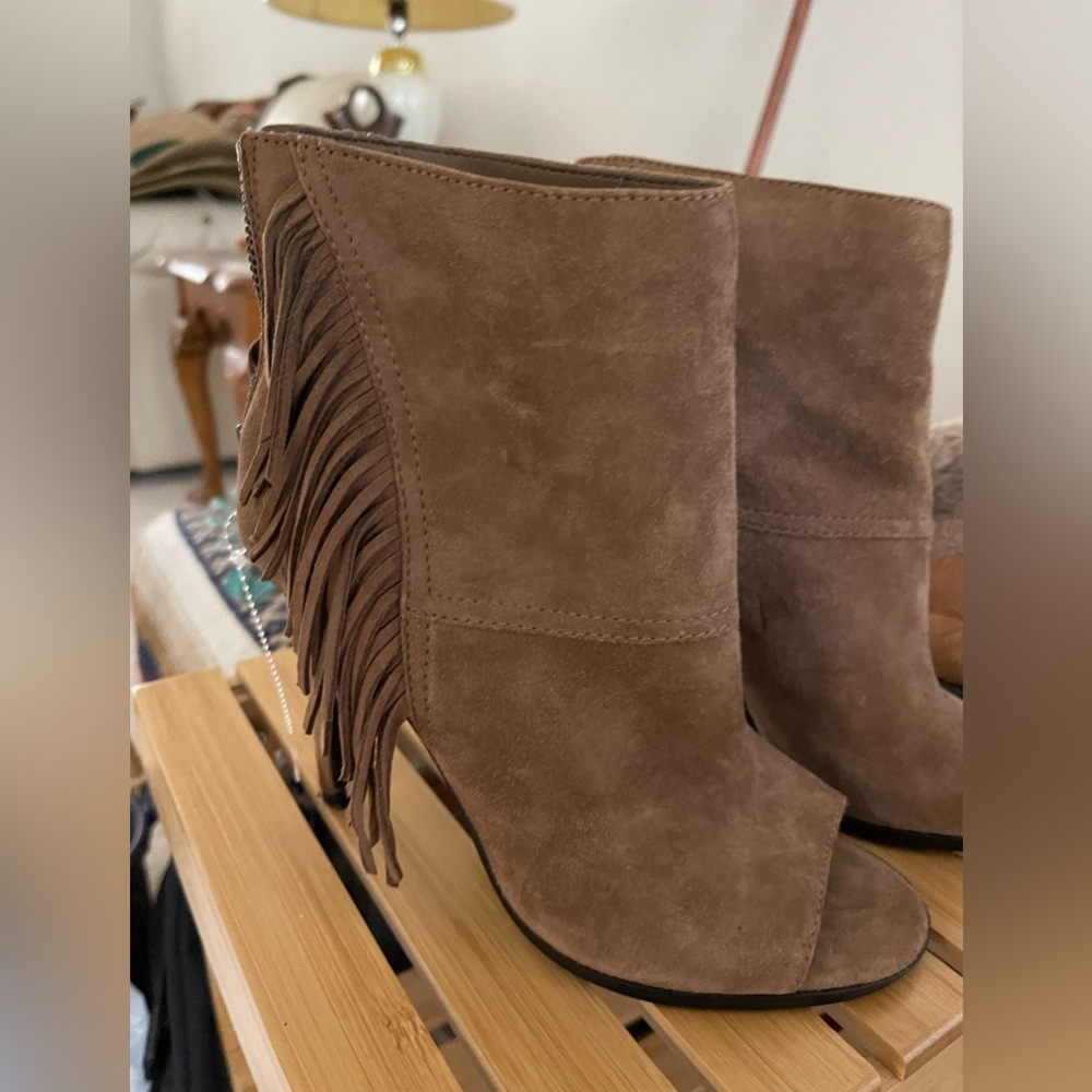 Suede size 6 spike heeled boots $30